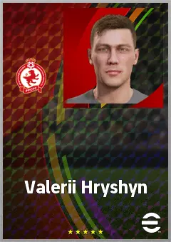 Valerii Hryshyn eFootball 2026 player card, 64 OVR RMF