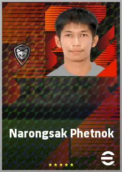 Narongsak Phetnok eFootball 2026 player card, 62 OVR CB