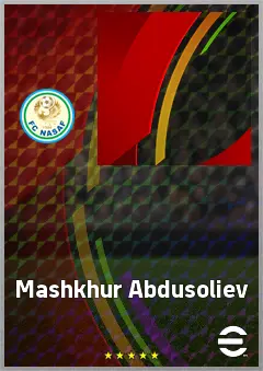 Mashkhur Abdusoliev eFootball 2026 player card, 61 OVR CB