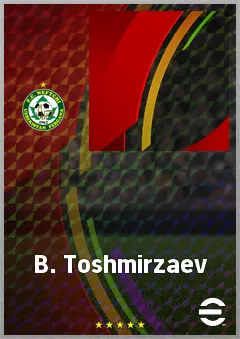 B. Toshmirzaev eFootball 2026 player card, 67 OVR RWF