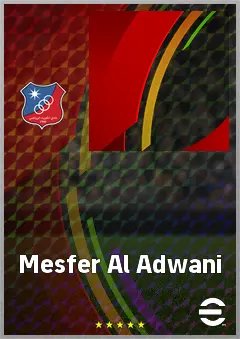 Mesfer Al Adwani eFootball 2026 player card, 62 OVR CF