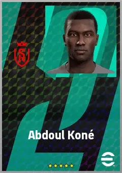 Abdoul Koné eFootball 2026 player card, 72 OVR CB