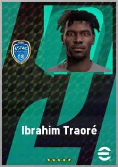 Ibrahim Traoré eFootball 2026 player card, 63 OVR LWF