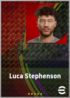 Luca Stephenson eFootball 2026 player card, 70 OVR RB