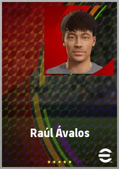 Raúl Ávalos eFootball 2026 player card, 62 OVR RWF
