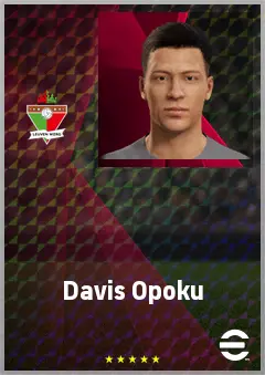 Davis Opoku eFootball 2026 player card, 63 OVR RB