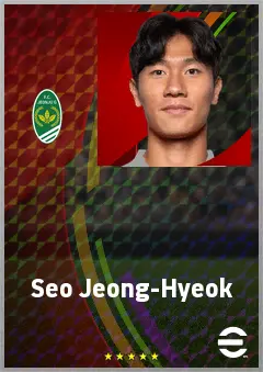 Seo Jeong-Hyeok eFootball 2026 player card, 62 OVR LB