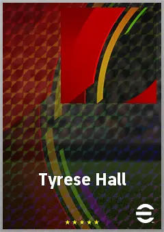 Tyrese Hall eFootball 2026 player card, 66 OVR CMF
