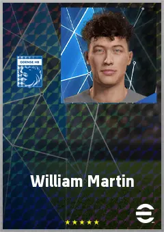 William Martin eFootball 2026 player card, 62 OVR CF