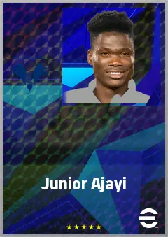 Junior Ajayi eFootball 2026 player card, 65 OVR CF
