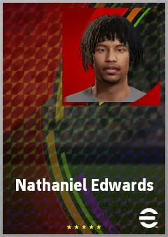 Nathaniel Edwards eFootball 2026 player card, 65 OVR RB