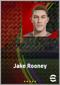 Jake Rooney eFootball 2026 player card, 64 OVR CB