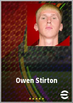 Owen Stirton eFootball 2026 player card, 63 OVR CF
