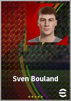 Sven Bouland eFootball 2026 player card, 65 OVR CB