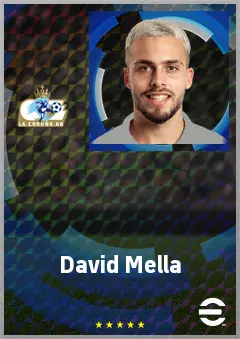 David Mella eFootball 2026 player card, 71 OVR LWF