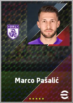 Marco Pašalić eFootball 2026 player card, 74 OVR RWF