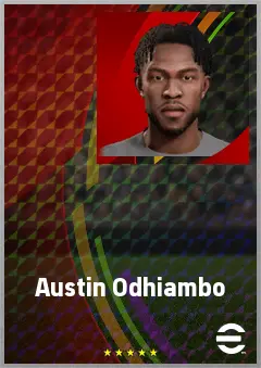 Austin Odhiambo eFootball 2026 player card, 67 OVR CMF