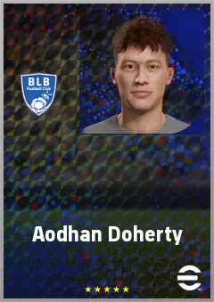 Aodhan Doherty eFootball 2026 player card, 61 OVR LMF
