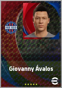 Giovanny Ávalos eFootball 2026 player card, 64 OVR RWF
