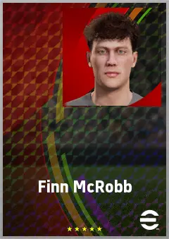 Finn McRobb eFootball 2026 player card, 65 OVR CB