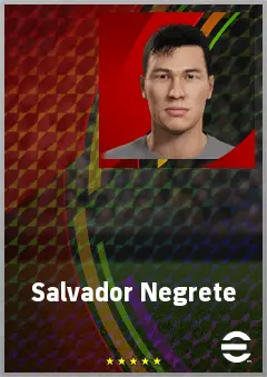 Salvador Negrete eFootball 2026 player card, 65 OVR RWF