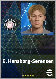 E. Hansborg-Sørensen eFootball 2026 player card, 62 OVR CF