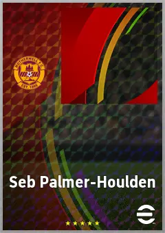Seb Palmer-Houlden eFootball 2026 player card, 68 OVR CF