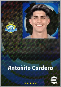 Antoñito Cordero eFootball 2026 player card, 65 OVR RWF