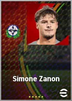 Simone Zanon eFootball 2026 player card, 67 OVR RMF