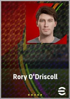 Rory O'Driscoll eFootball 2026 player card, 65 OVR CMF