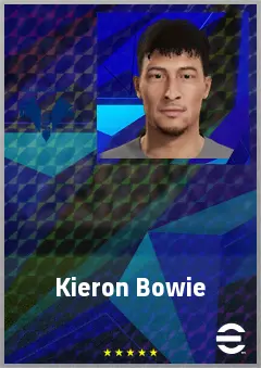 Kieron Bowie eFootball 2026 player card, 72 OVR CF