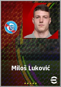 Miloš Luković eFootball 2026 player card, 69 OVR CF