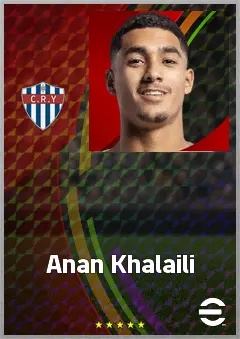 Anan Khalaili eFootball 2026 player card, 73 OVR RMF