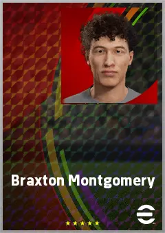 Braxton Montgomery eFootball 2026 player card, 62 OVR CB
