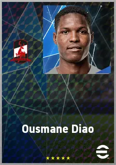 Ousmane Diao eFootball 2026 player card, 72 OVR CB