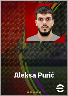 Aleksa Purić eFootball 2026 player card, 67 OVR CB
