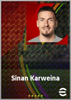 Sinan Karweina eFootball 2026 player card, 68 OVR CF