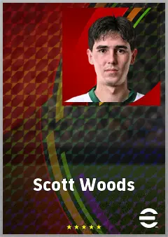 Scott Woods eFootball 2026 player card, 65 OVR LB