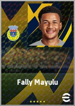 Fally Mayulu eFootball 2026 player card, 70 OVR CF