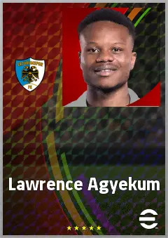Lawrence Agyekum eFootball 2026 player card, 67 OVR CMF