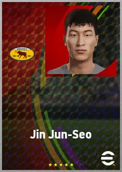 Jin Jun-Seo eFootball 2026 player card, 62 OVR CF