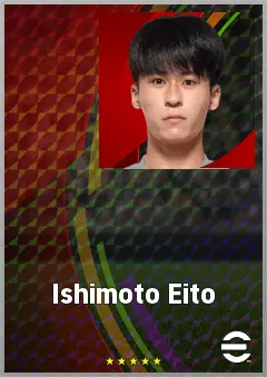 Ishimoto Eito eFootball 2026 player card, 62 OVR AMF