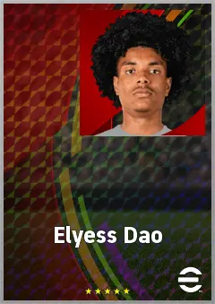 Elyess Dao eFootball 2026 player card, 64 OVR CF