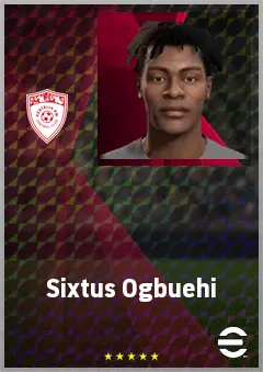 Sixtus Ogbuehi eFootball 2026 player card, 65 OVR CF