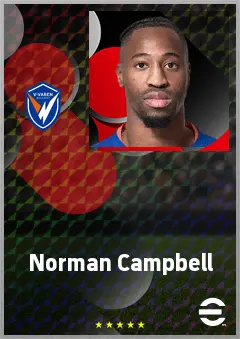 Norman Campbell eFootball 2026 player card, 68 OVR RWF