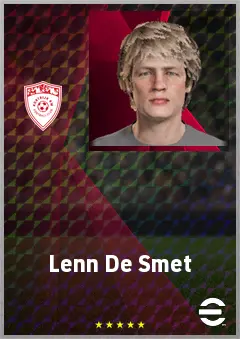 Lenn De Smet eFootball 2026 player card, 68 OVR RMF
