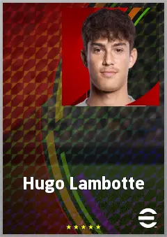 Hugo Lambotte eFootball 2026 player card, 62 OVR CB