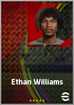 Ethan Williams eFootball 2026 player card, 66 OVR LWF