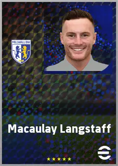 Macaulay Langstaff eFootball 2026 player card, 69 OVR CF