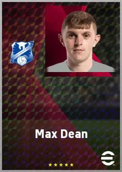 Max Dean eFootball 2026 player card, 69 OVR CF